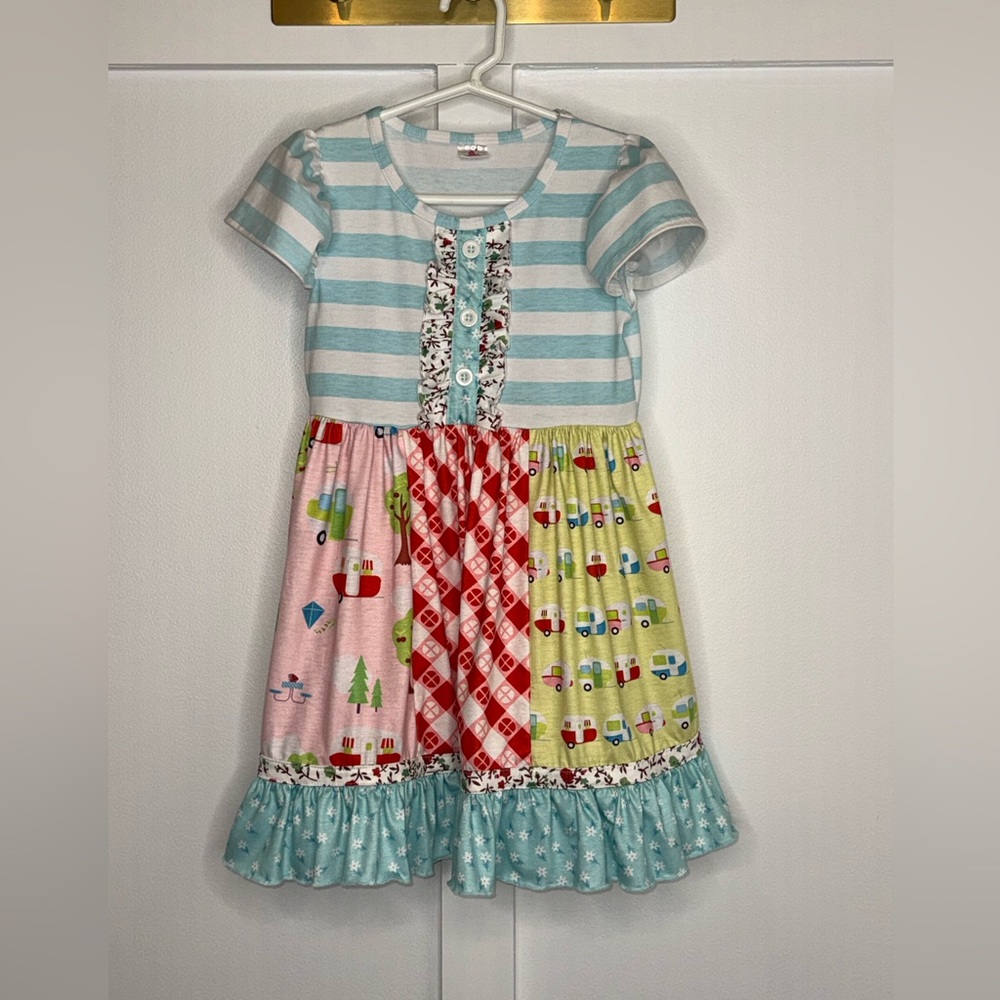 Girls dress camping theme size xxl cottagecore